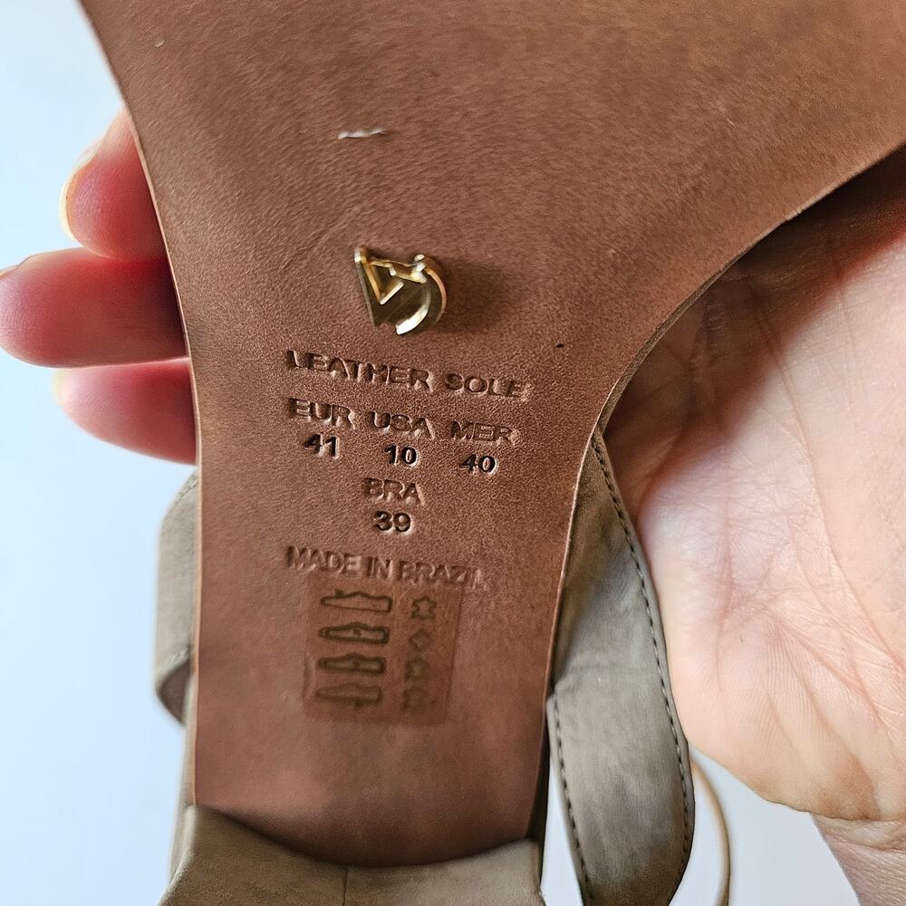 Vicenza Platform Sandals, Size 10 Nubuck Leather Grey Light Moss Anthropologie - Picture 8 of 8